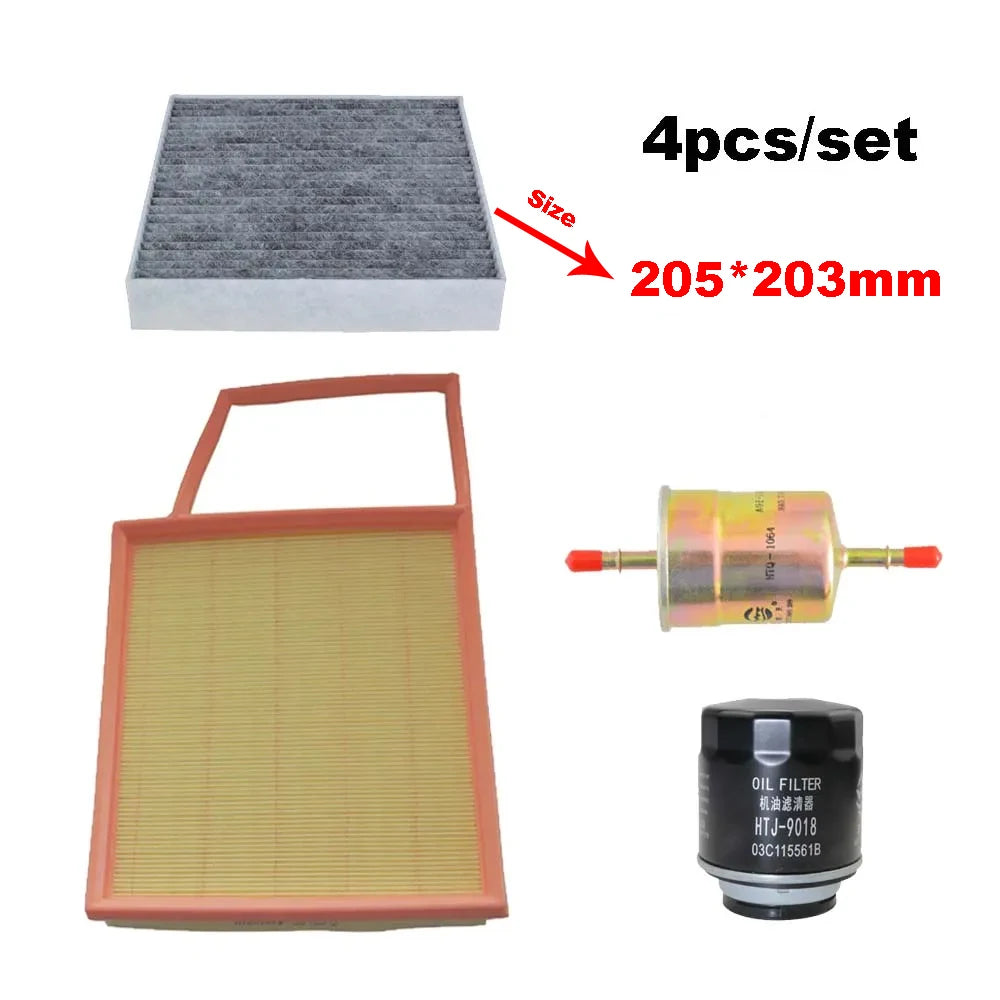 4pcs Filter Set For BYD SONG PLUS 1.5T 2020-2023/ Pro 2021/ Frigate 07 DM-i/p Engine Cabin A/C Fresh Air Fuel Gas Oil Filter Kit