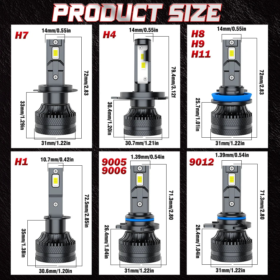 Dualvision Car LED Headlight H7 LED H4 H1 H8 H11 HB3 HB4 9005 9006 9012 6000K 350W 80000LM Auto LED Lamp Turbo Fog Lights 12V