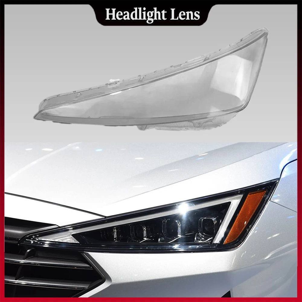 For Hyundai Elantra (Overseas Version) 2019 2020 Car Front Headlight Lampshade Transparent Lampshell Lens Cover Plexiglass