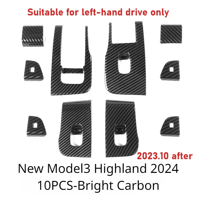 For Tesla Model Y/3/3+ Highland Window Lifter Switch Buttons Cover Trim Frame Button Stickers 2017-2024 Car Interior Accessories