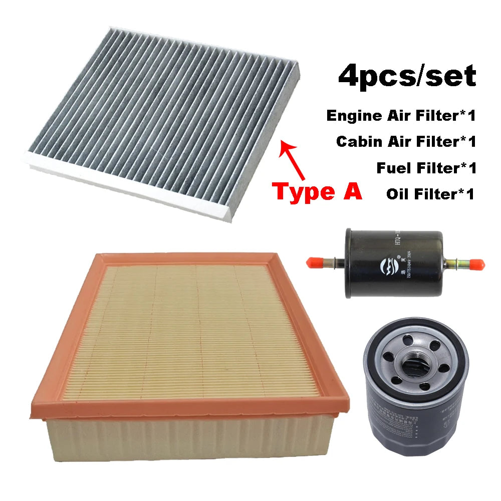 4pcs Filter Set For HAVAL H6 1.5T 2013-2018 M6 2017 GREAT WALL HOVER Engine Cabin A/C Air Fuel Oil Filter Kit Car Accessories