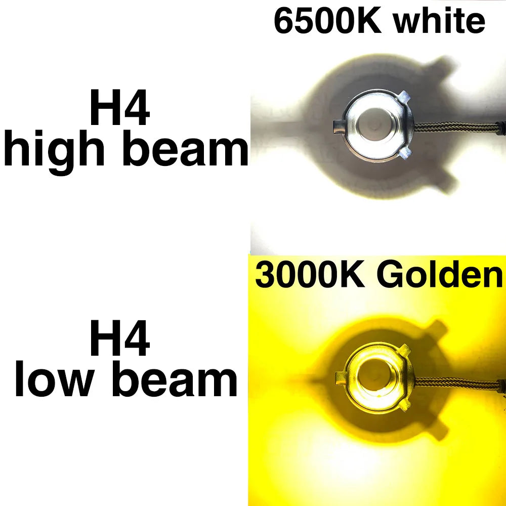 2X NEW C6 LED H4 Two colors 6500K+3000k 6500K+8000K Hi/Lo H7 H1 H8 H11 9005 HB3 HB4 9006 Bulb Auto light Car Headlight Fog Lamp