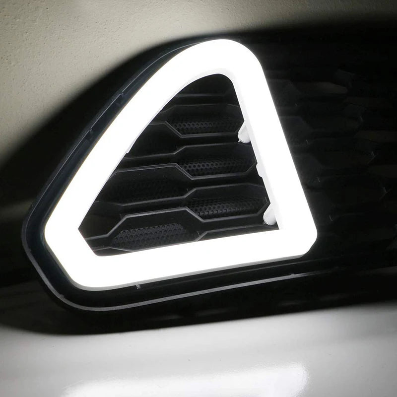 For Ford Mustang 2015 2016 2017 Front Grille Hood Bumper White Led DRL Daytime Running Lights