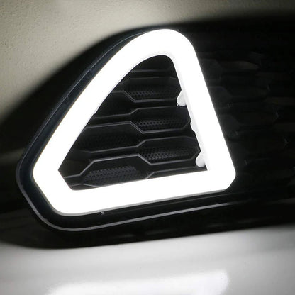 For Ford Mustang 2015 2016 2017 Front Grille Hood Bumper White Led DRL Daytime Running Lights