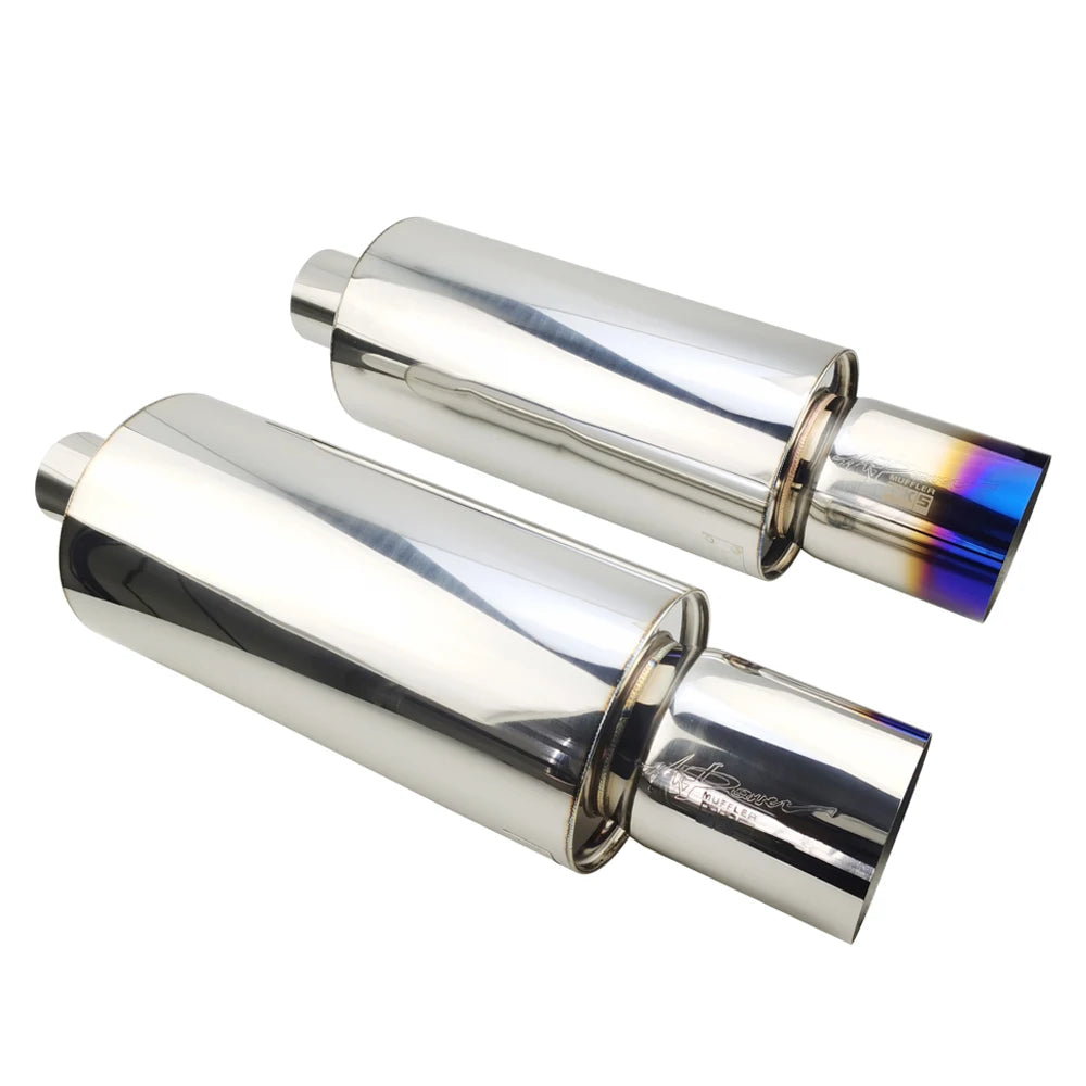 Car Exhaust Systems Tail Pipe Muffler High Quality Universal Stainless Mufflers Large Size Interface 63mm 76mm Ses Bombası