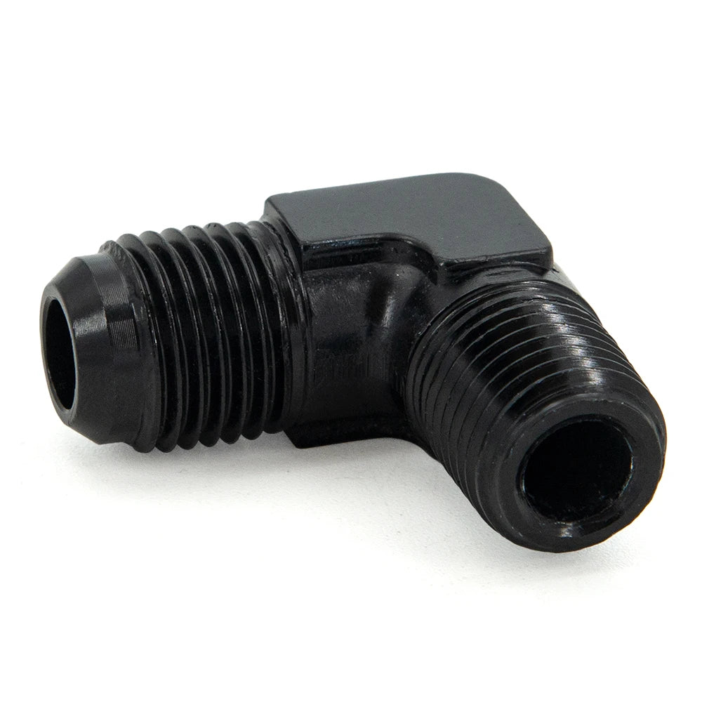 Universal ALUMINIUM AN6 AN8 6AN 8AN 10AN to 1/8 1/4 NPT 90 Degree MALE Flare Union Fuel Fitting Adapter