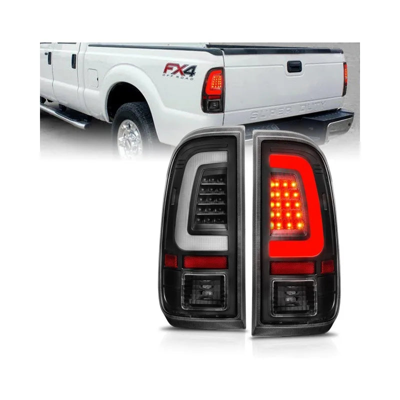 2008-2016 for Ford F-250 Assembly Pair of Black LED Taillights New Condition