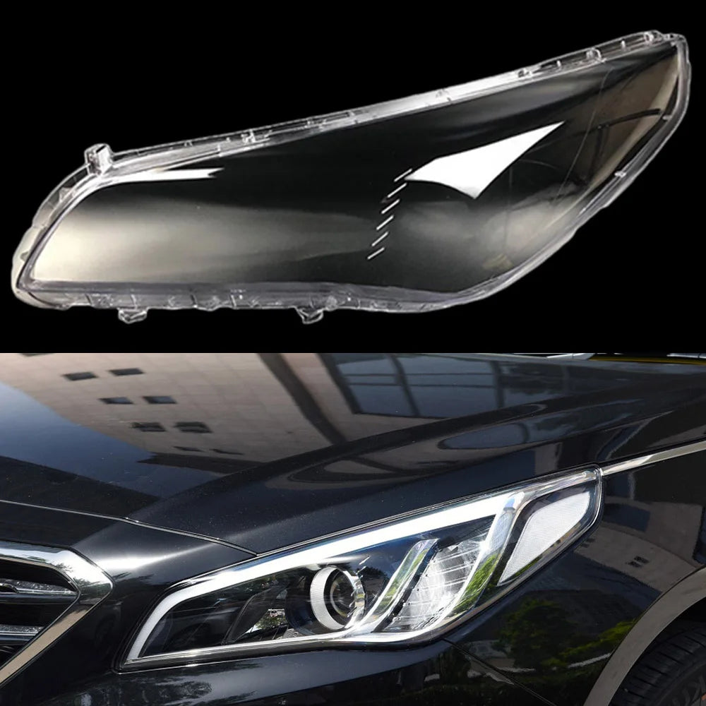 For Hyundai Sonata 2015 2016 2017 Car Front Headlight Lens Cover Auto Shell Headlamp Lampshade Glass Lampcover Head Lamp Caps