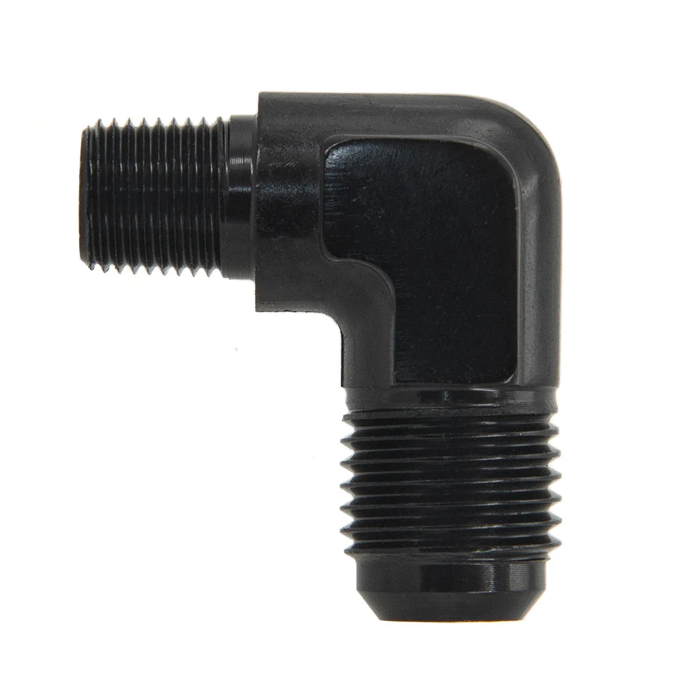 Universal ALUMINIUM AN6 AN8 6AN 8AN 10AN to 1/8 1/4 NPT 90 Degree MALE Flare Union Fuel Fitting Adapter