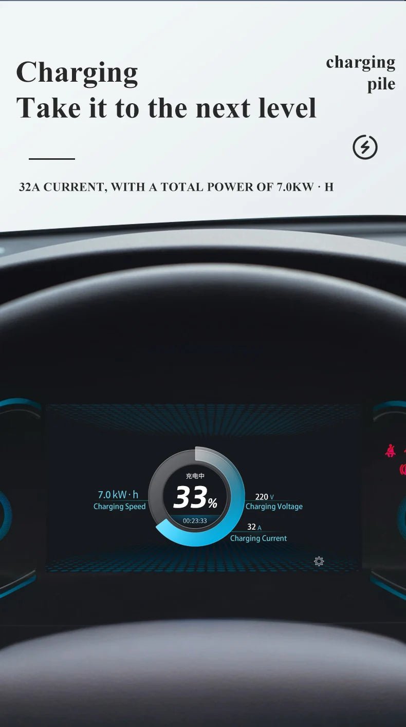 Teschev Level 2 EV Charger GBT Standard 10A/16A/20A/24A/32A 1P 7KW Wallbox Cable 5m For Electric Vehicle China Cars