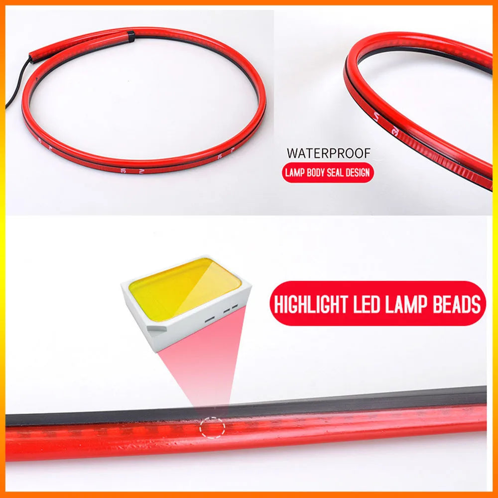 Automotive LED High Mounted Brake Light Warning Light Strip With Flow Light Steering Brake Multiple Functions Brake light