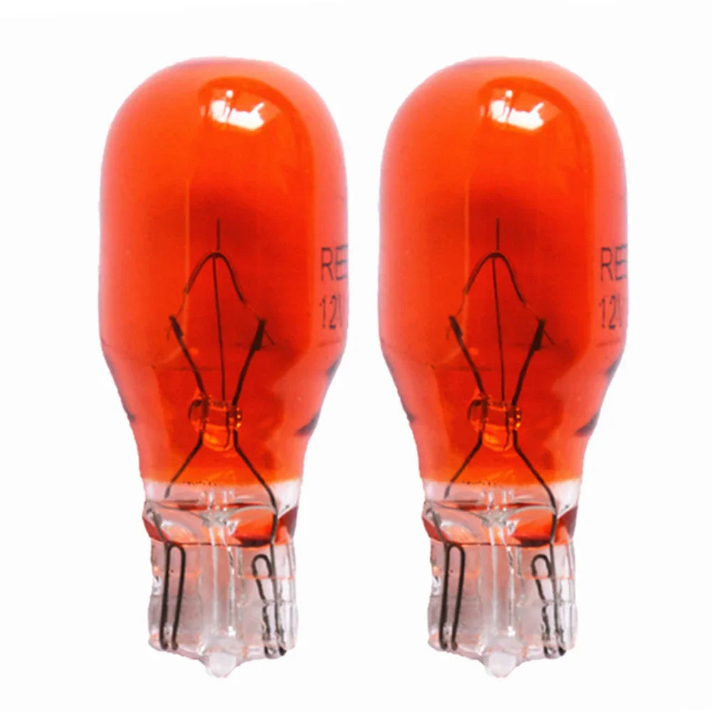 2Pcs Car Glass T15 W16W Halogen Bulb Interior Light Automotive White/Amber Clear 12V