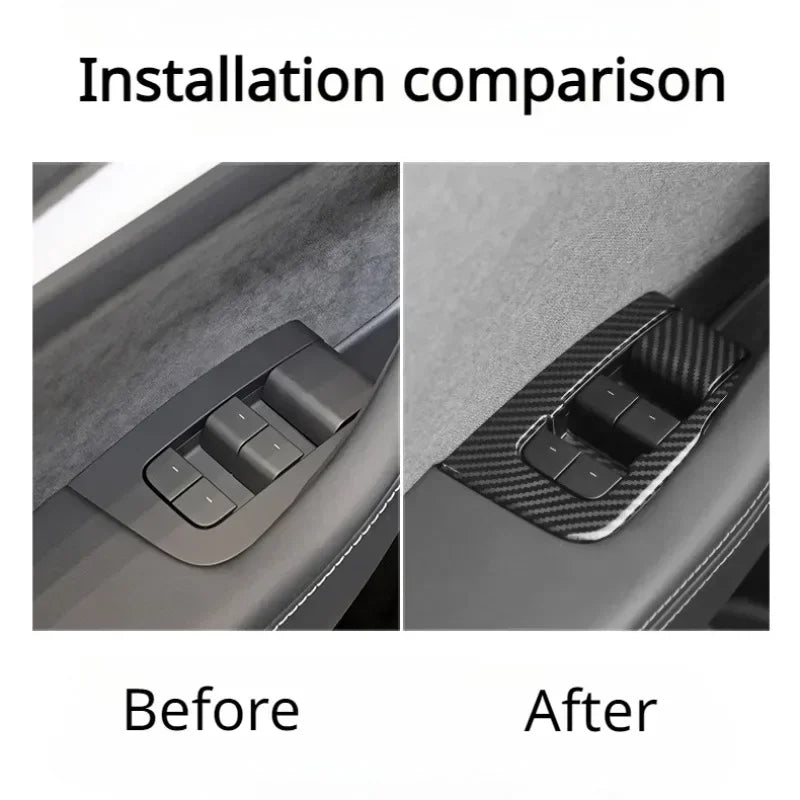 For Tesla Model Y/3/3+ Highland Window Lifter Switch Buttons Cover Trim Frame Button Stickers 2017-2024 Car Interior Accessories
