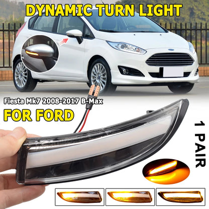 Dynamic LED Turn Signal Light Flowing Side Wing Rearview Mirror Blinker Indicator For Ford Fiesta Mk7 2008-2017 For Ford B-Max