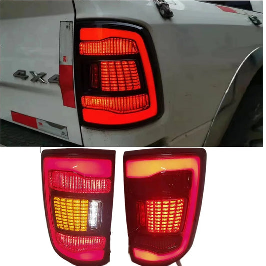 Auto accessoires compatible avec Dodge Ram 1500 2010 2009-2018 Led arrière feux arrière & jaune clignotant feux arrière Working feux