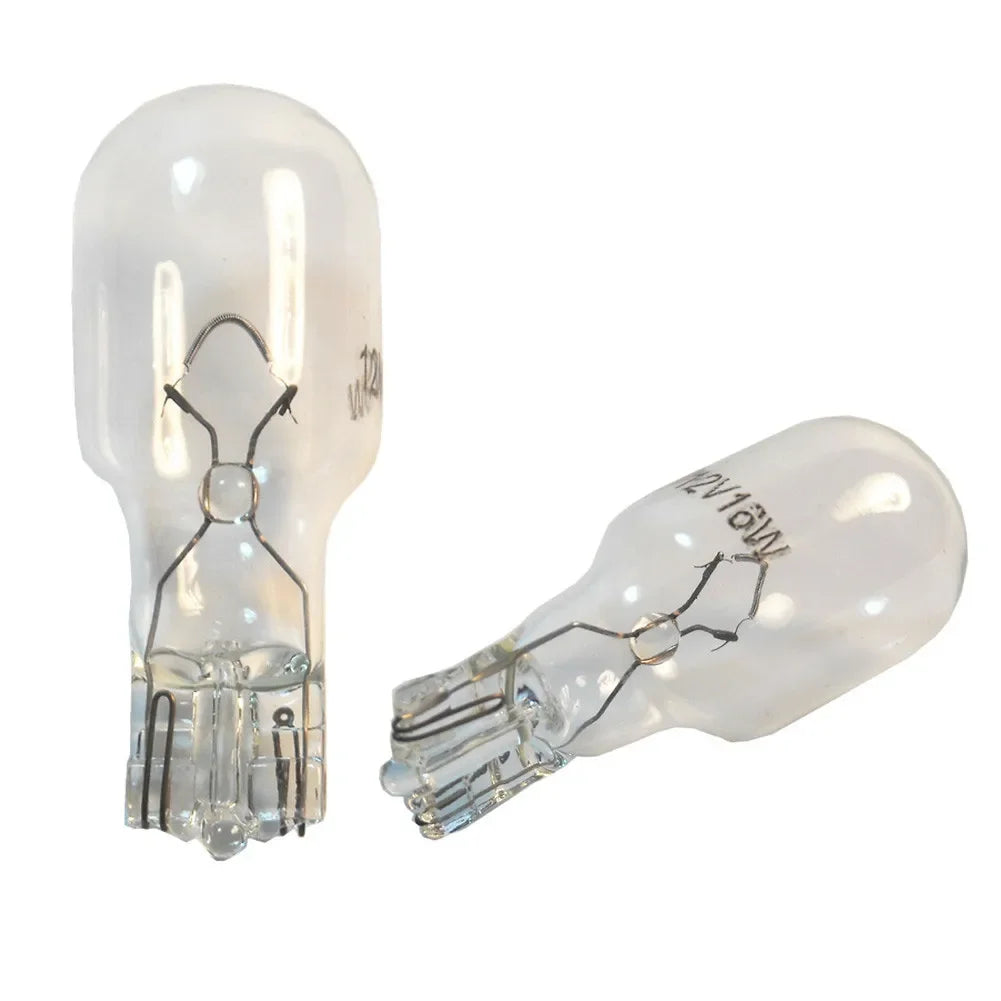 2Pcs Car Glass T15 W16W Halogen Bulb Interior Light Automotive White/Amber Clear 12V