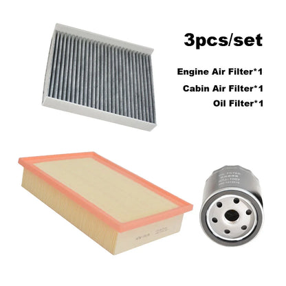 3pcs Filter Set For EXEED RX 2.0T(400T) 2023 2024 Yaoguang A/C Cabin Engine Fresh Air Oil Filter Car Parts Auto Maintenance Kit