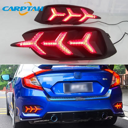 Car LED Rear Bumper Lamps For Honda Civic 2016 - 2020 Brake Light Turn Signal Backup Reflector Lamp Taillights Car Fog lamp