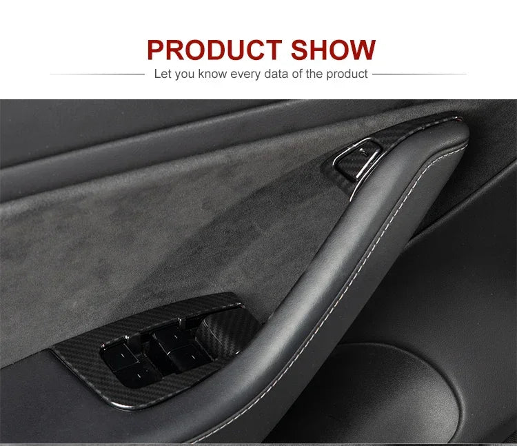 For Tesla Model Y/3/3+ Highland Window Lifter Switch Buttons Cover Trim Frame Button Stickers 2017-2024 Car Interior Accessories