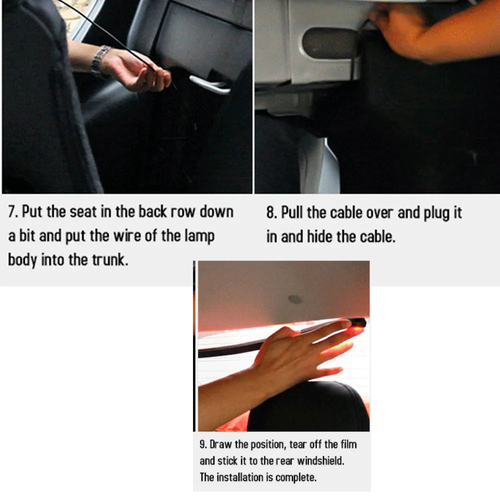 Automotive LED High Mounted Brake Light Warning Light Strip With Flow Light Steering Brake Multiple Functions Brake light