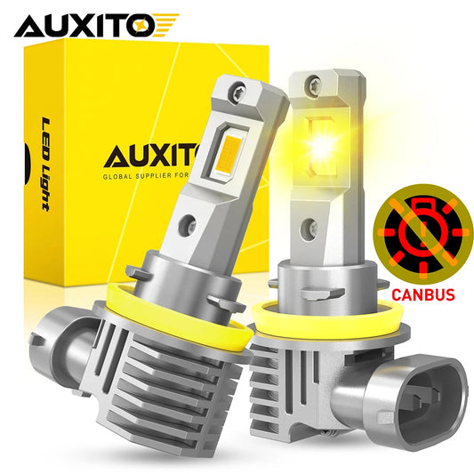 AUXITO 2pièces CANBUS H8 H11 LED feu antibrouillard ampoules H9 H16JP 9005 HB3 9006 HB4 3000K Amber jaune Led Daytime Running Driving lampe
