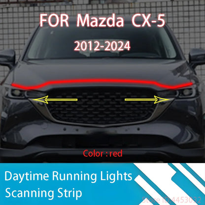 FOR	Mazda	CX-5	2012-2024	New upgrade LED Daytime Running Light Scan Starting Car Hood DRL Guide Decorative Ambient Lamp 12V