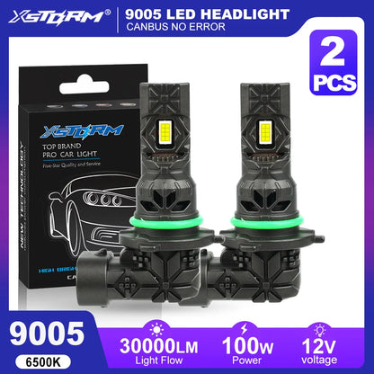 XSTORM H4 H7 LED Canbus 100W 30000LM 9005 H11 phare Canbus H1 H3 LED feu ampoules Hi/Lo phares avec Fan lampe 12V 6500K