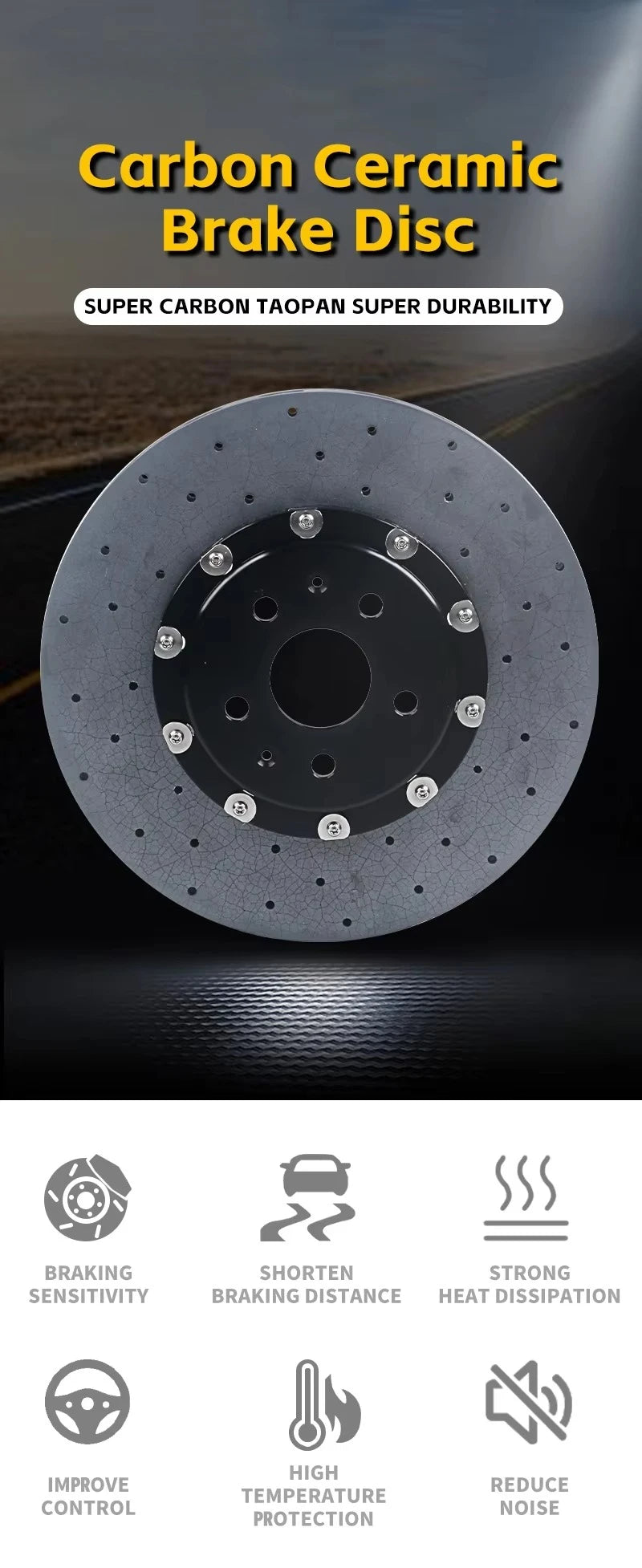Racing Carbon Ceramic Brake Rotors 355/380/390/410/ for Audi Q5 Q6 Q7  A5 Mercedes Benz AMG W211 Golf Mk4