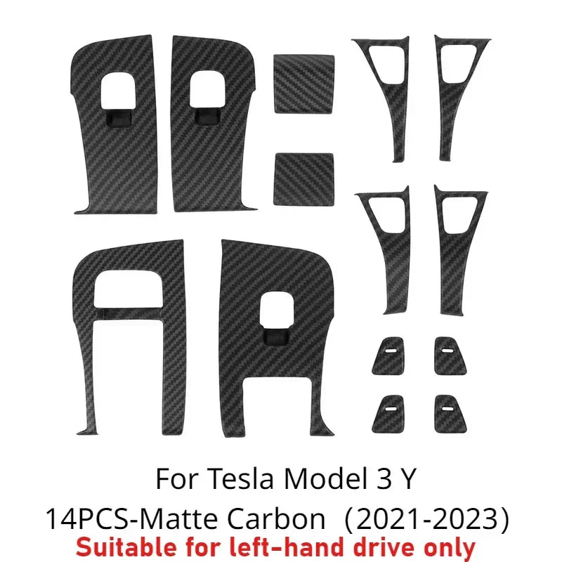 For Tesla Model Y/3/3+ Highland Window Lifter Switch Buttons Cover Trim Frame Button Stickers 2017-2024 Car Interior Accessories