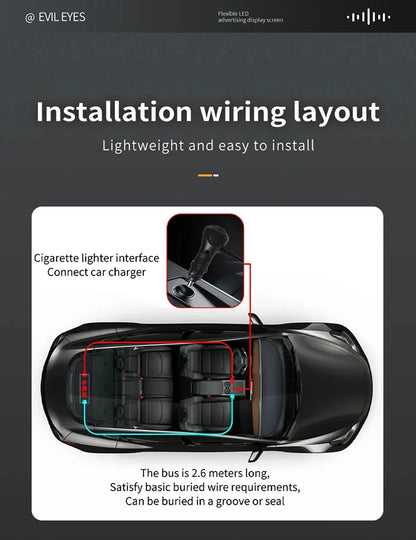 2PCS Devil Eyes Light Car Windshield Flexible LED Display Programmable Pixel Screen APP Control Remote RGB Dynamic Big Eye Light