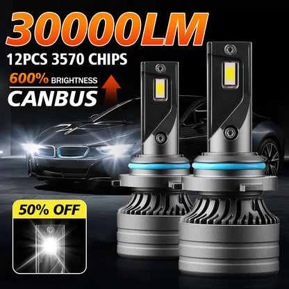 2PCS 9005 9006 LED Car Headlights Led H11 HB3 HB4 30000LM 6000K White Plug and Play Light Bulb Headlight Replacement Accessories