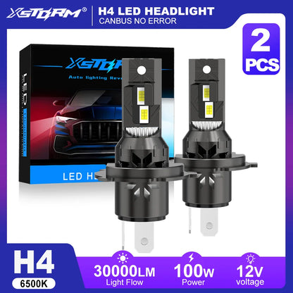 XSTORM H4 H7 LED Canbus 100W 30000LM 9005 H11 phare Canbus H1 H3 LED feu ampoules Hi/Lo phares avec Fan lampe 12V 6500K