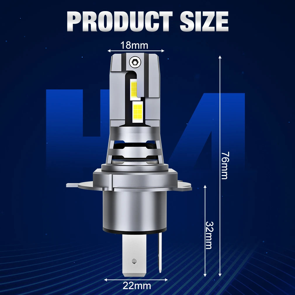 40000LM Canbus H4 LED Headlight Bulbs 9003 HB2 High Low Beam 120W Car Lights 24 CSP 3570 Turbo Led Diode Lamps 12V 6500K