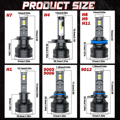 Dualvision Car LED Headlight H7 LED H4 H1 H8 H11 HB3 HB4 9005 9006 9012 6000K 350W 80000LM Auto LED Lamp Turbo Fog Lights 12V