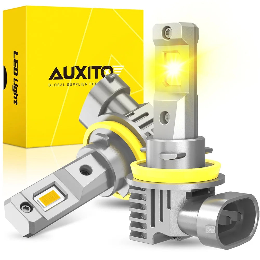 AUXITO 2Pcs CANBUS H8 H11 LED Fog Light Bulbs H9 H16JP 9005 HB3 9006 HB4 3000K Amber Yellow Led Daytime Running Driving Lamp