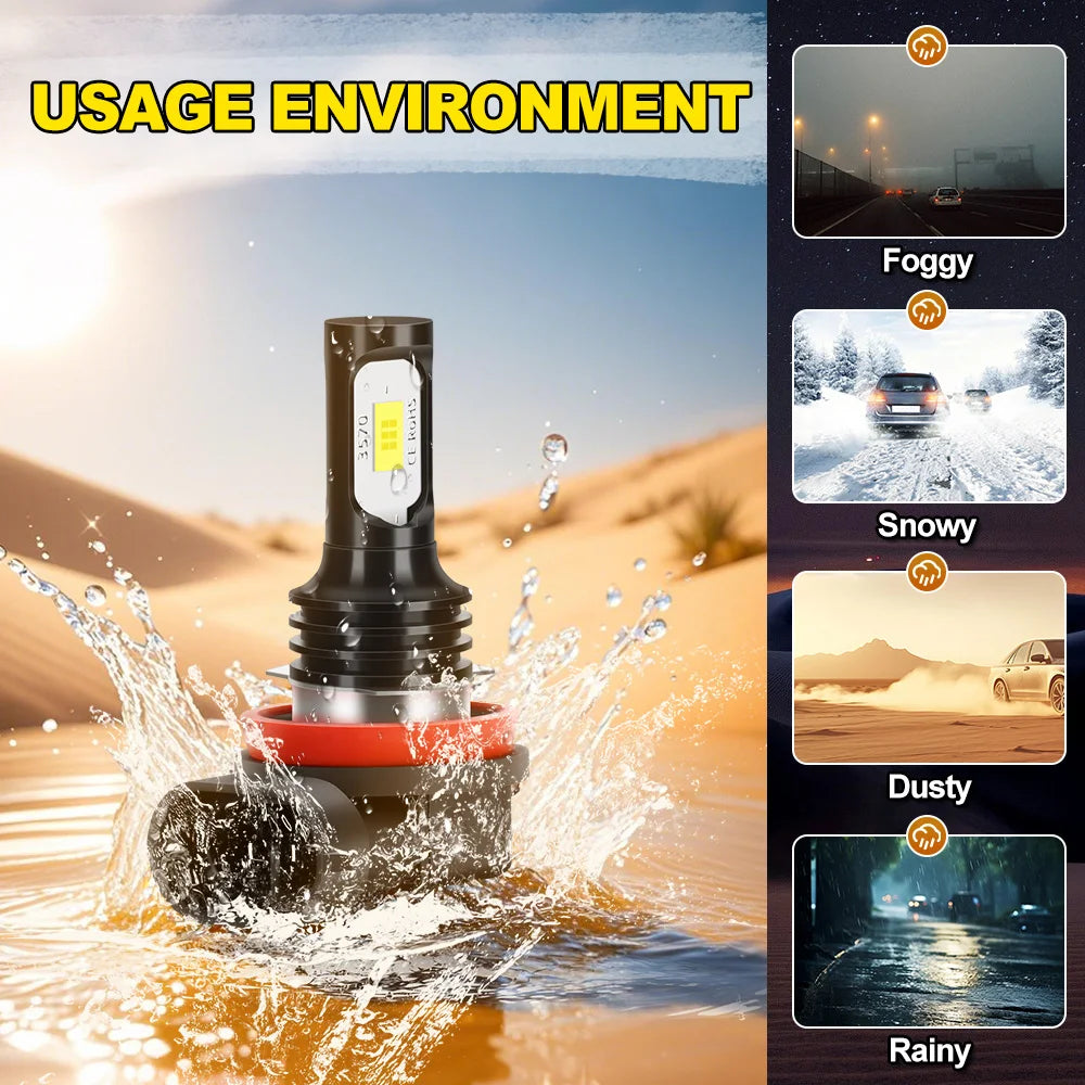 2Pcs 6000K LED Fog Lamp Car Fog Light Front Bulb 20000LM For Mitsubishi ASX 2013 2014 2015 2016 2017 2018