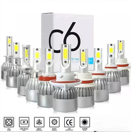 C6 auto phare ampoules LED H3 H1 H4 H7 H11 880 881 H27 ampoules 9005 HB3 H10 HB4 9006 H13 6000K 12V auto phares (livraison : 5 à 12 jours)