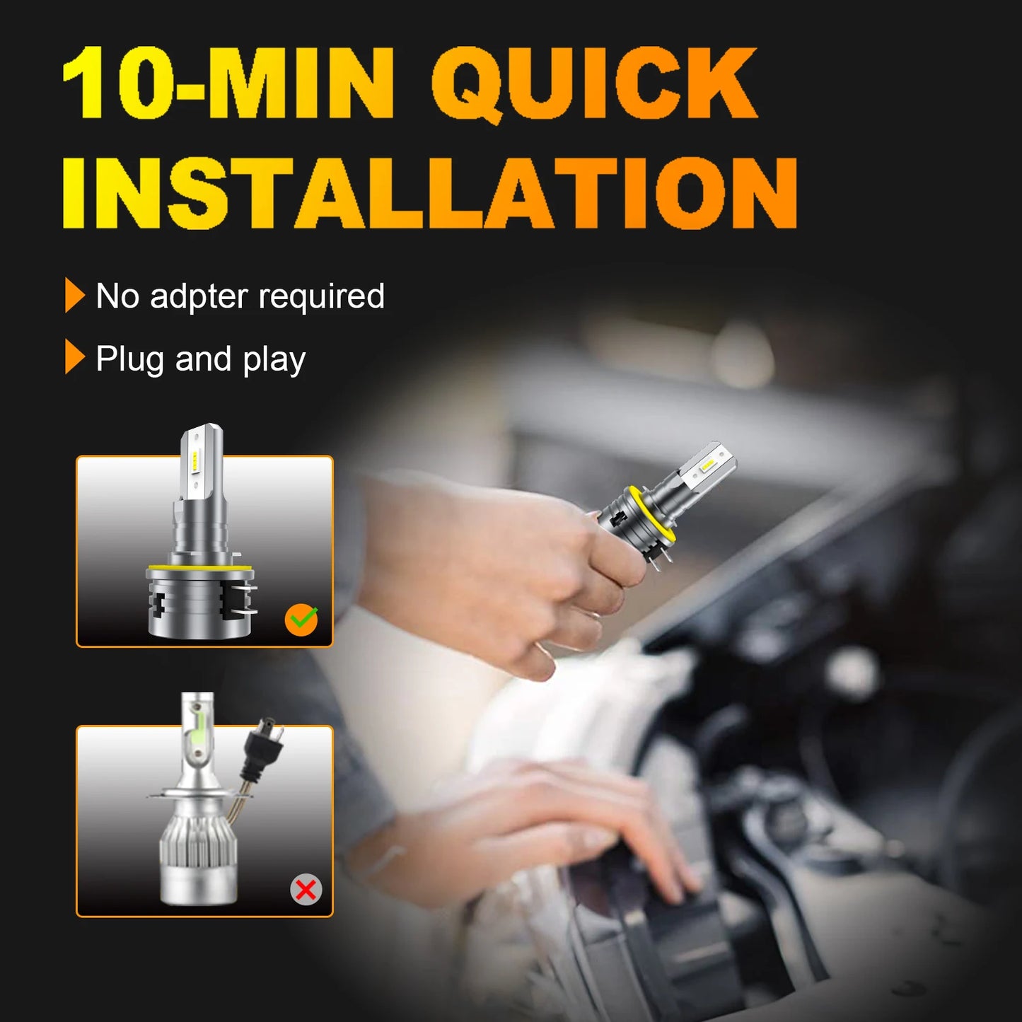 IVOTOW H11B LED Headlight Bulb Fit For Kia Rondo 2007 2008 2009 2010 2011 2012, H11B bulb Low Beam Headlight Bulb 6000K Fan