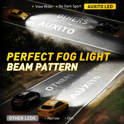 AUXITO 2Pcs H27W1 H27W2 880 881 H27W H27 LED Bulb Canbus No Error Fog Lights Bulb for Kia Rio Hyundai Sonata Accent Tucson ix35
