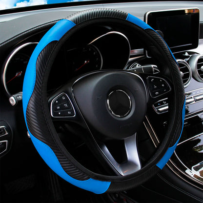 PU fibre de carbone cuir voiture housse de volant sans Inner Ring adapté à 14.5-15 Inches of automobile Supplies