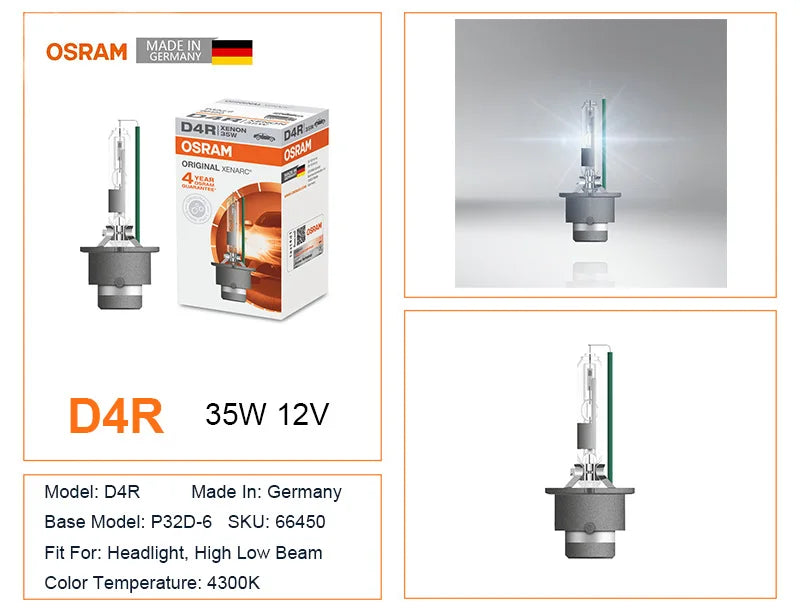 OSRAM D1S D2S D3S D4S D8S D2R D 66140 66240 66340 66440 CLC CLASSIC Original Spare Part 4200K HID Bulb Xenon White Car Headlight