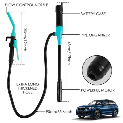 Electric Hand Pump Portable Transfer Pump Battery Powered Siphon Liquid Extractor 2.2 Gallons per Min For Gasoline Diesel Fuel