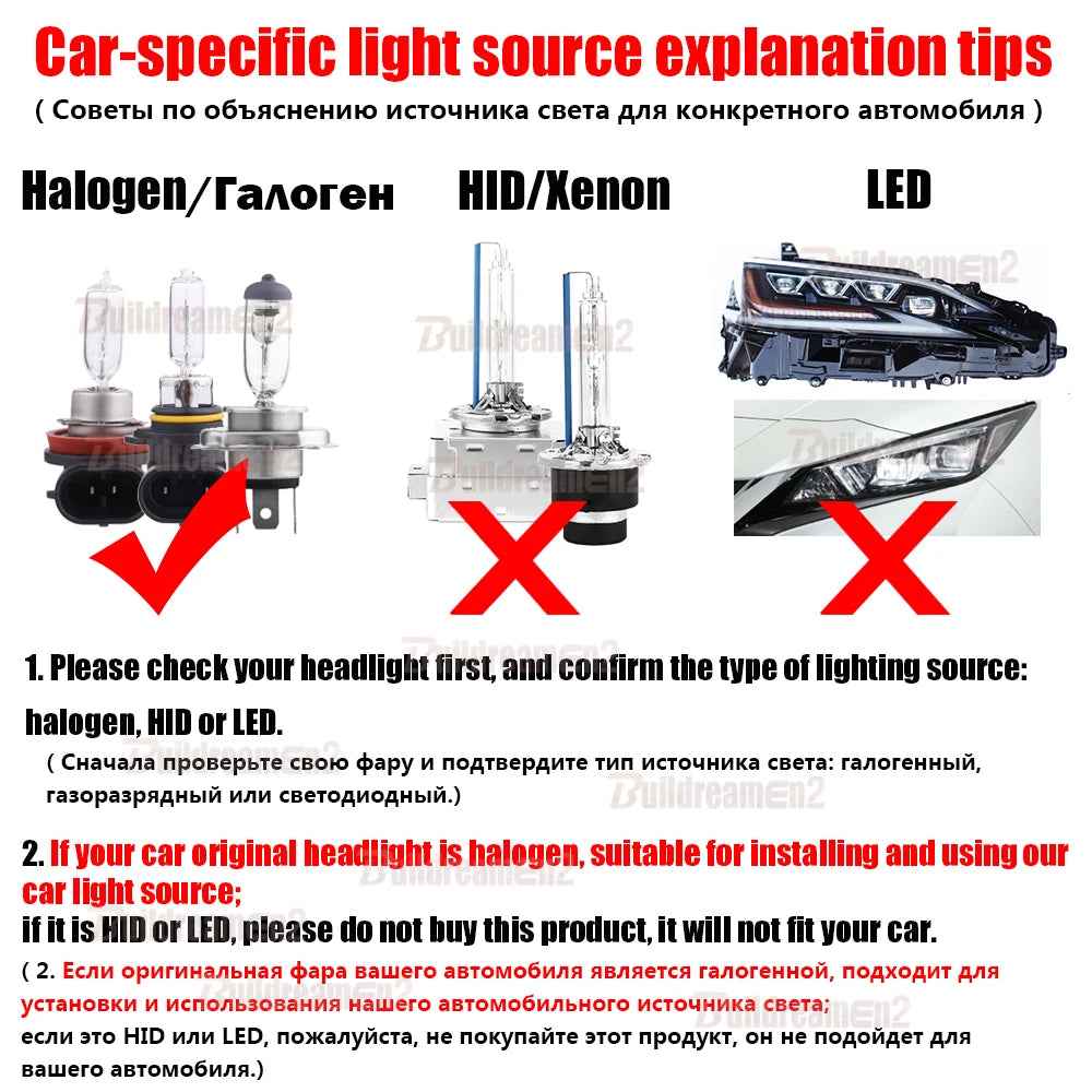 2 Pieces LED Headlight Low High Beam 100W High Bright Car Front Canbus Head Light Accessories For Ford KA KA+ 1996-2023
