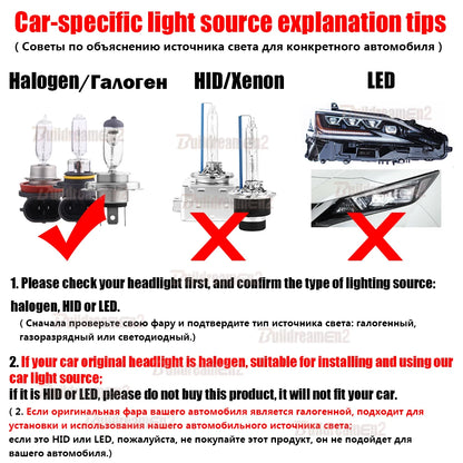 2 Pieces LED Headlight Low High Beam 100W High Bright Car Front Canbus Head Light Accessories For Ford KA KA+ 1996-2023