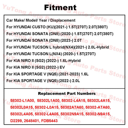 Rear Brake Pad Set For HYUNDAI CUSTO 2021-2024 SONATA DN8 TUCSON L KIA NIRO SPORTAGE V (NQ5) Disc Brake Spare Parts Ceramics