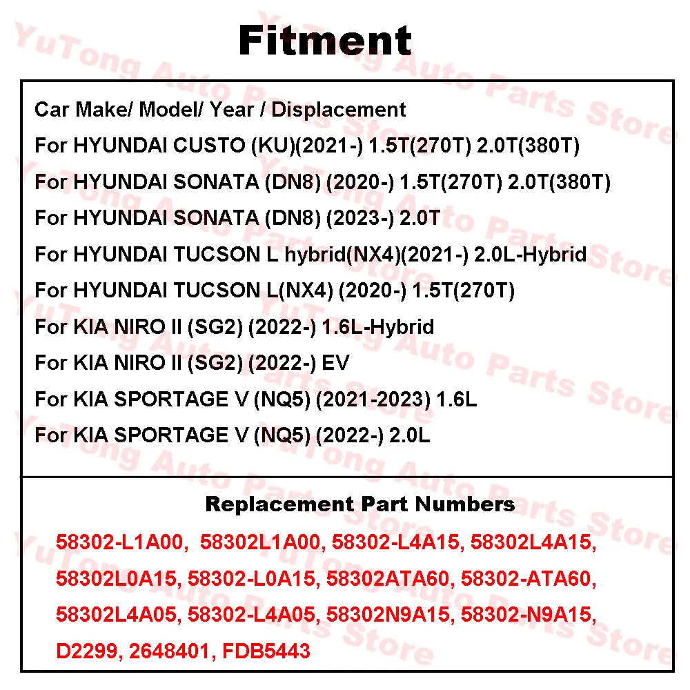 Rear Brake Pad Set For HYUNDAI CUSTO 2021-2024 SONATA DN8 TUCSON L KIA NIRO SPORTAGE V (NQ5) Disc Brake Spare Parts Ceramics