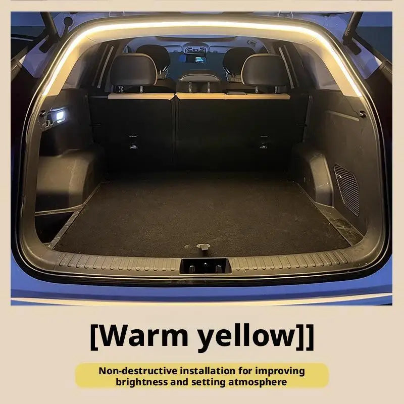 Car high brightness trunk lighting ambient light interior decoration LED wiring free automatic sensing tailgate light strip