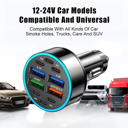 6PD+4USB Super Fast Charging Car Charger 10 in 1 Efficient Adapter Electrical Equipment Charging Systems Battery Charging Units