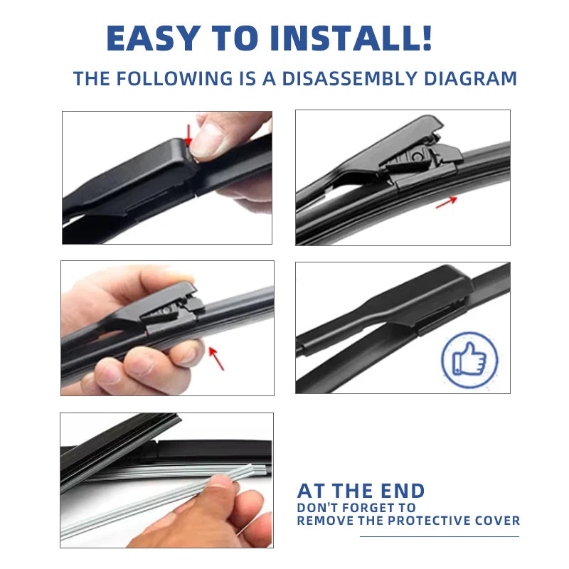 LHD Front Rear Windshield Wiper Blades For Dacia Sandero Stepway Streetway 2007 - 2023 Accessories 2008 2012 2013 2016 2018 2020