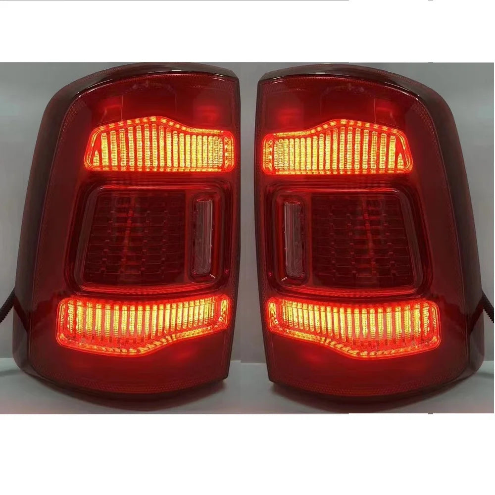 Auto Accessories Fit For Dodge Ram 1500 2010 2009-2018 Led Rear Tail Lights & Yellow Turn Signal Lights Rear Working Lights